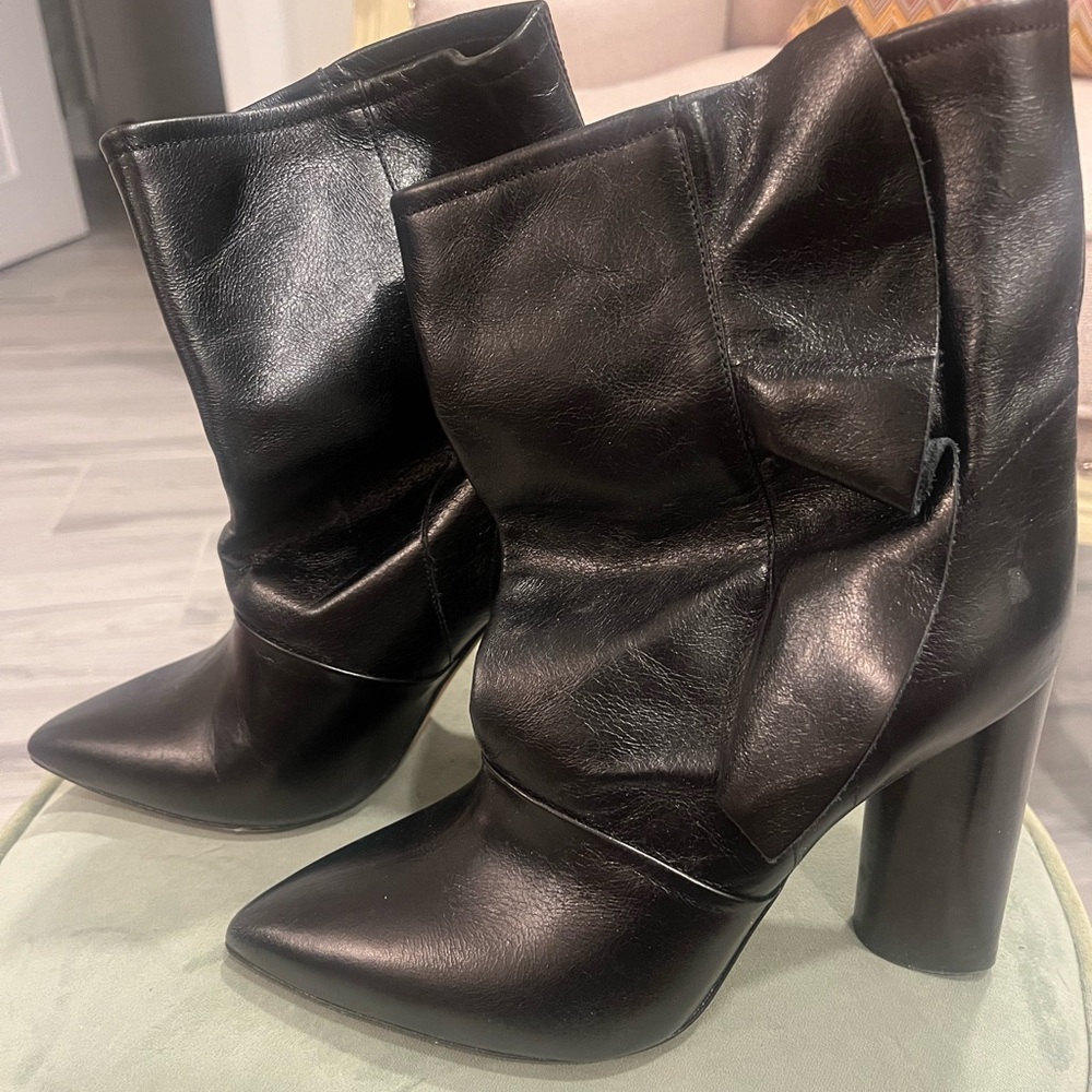 Black Leather Women's Boots
